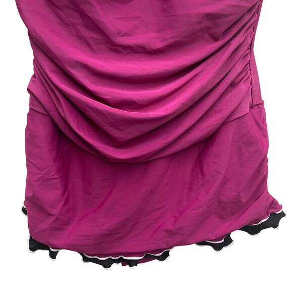 Hilor Women’s One Piece Swimsuit With Ruffle & Tummy Control Size 16 NWT - Picture 4 of 9